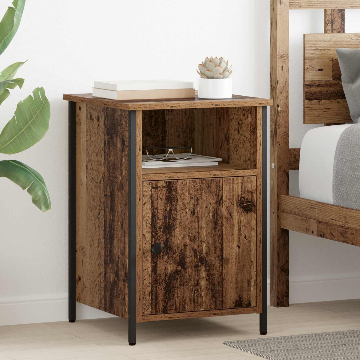 vidaXL Bedside Cabinet 2 pcs Old Wood 40 x 42 x 60 cm Engineered Wood