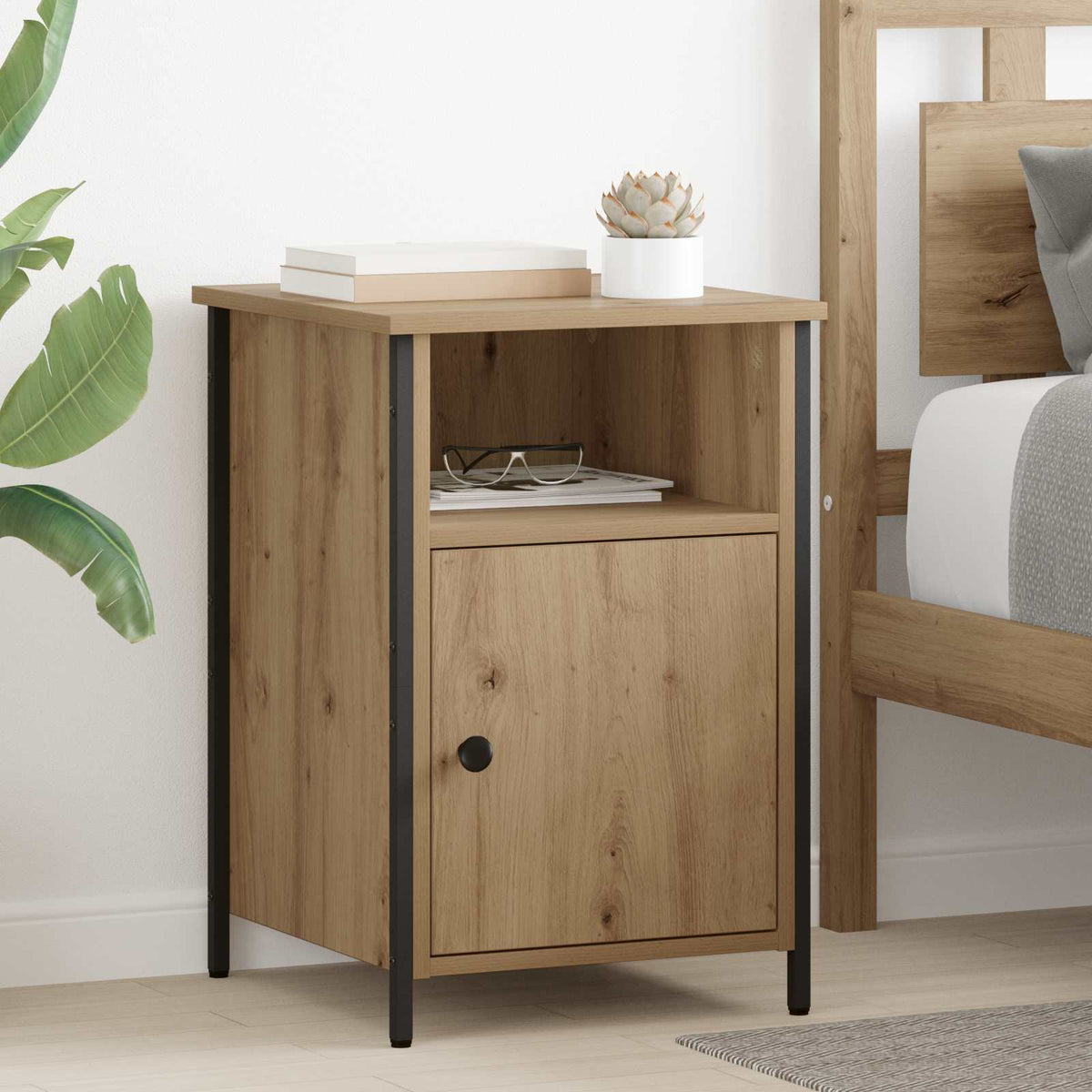 vidaXL Bedside Cabinet Artisan Oak 40 x 42 x 60 cm Engineered Wood