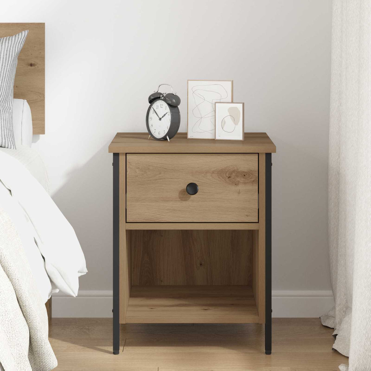vidaXL Bedside Cabinet Artisan Oak 40 x 42 x 50 cm Engineered Wood
