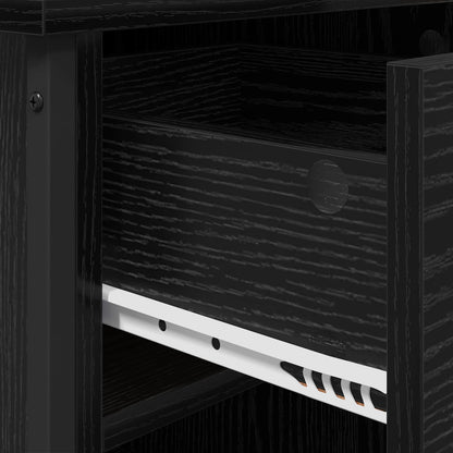 vidaXL Bedside Cabinet Black Oak 40 x 42 x 50 cm Engineered Wood