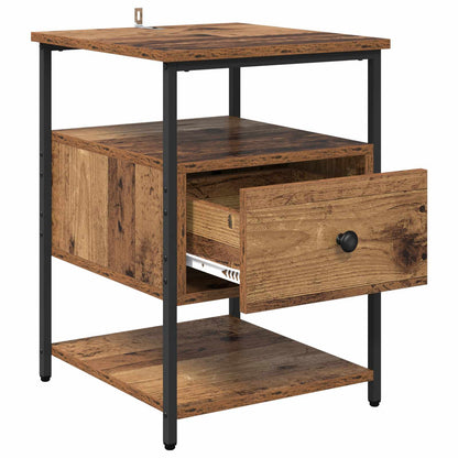 vidaXL Bedside Cabinet Old Wood 40 x 42 x 56 cm Engineered Wood