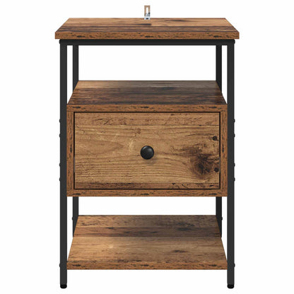 vidaXL Bedside Cabinet Old Wood 40 x 42 x 56 cm Engineered Wood