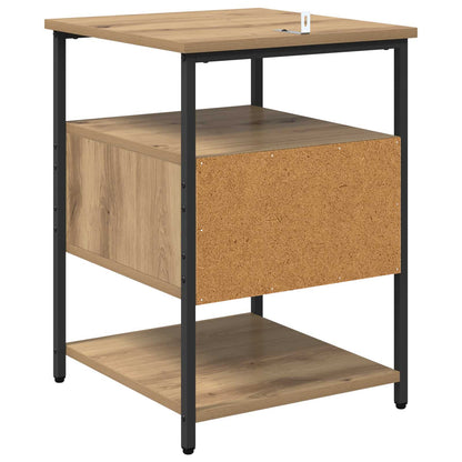 vidaXL Bedside Cabinet with Drawer 2 pcs Artisan Oak 40 x 42 x 56 cm