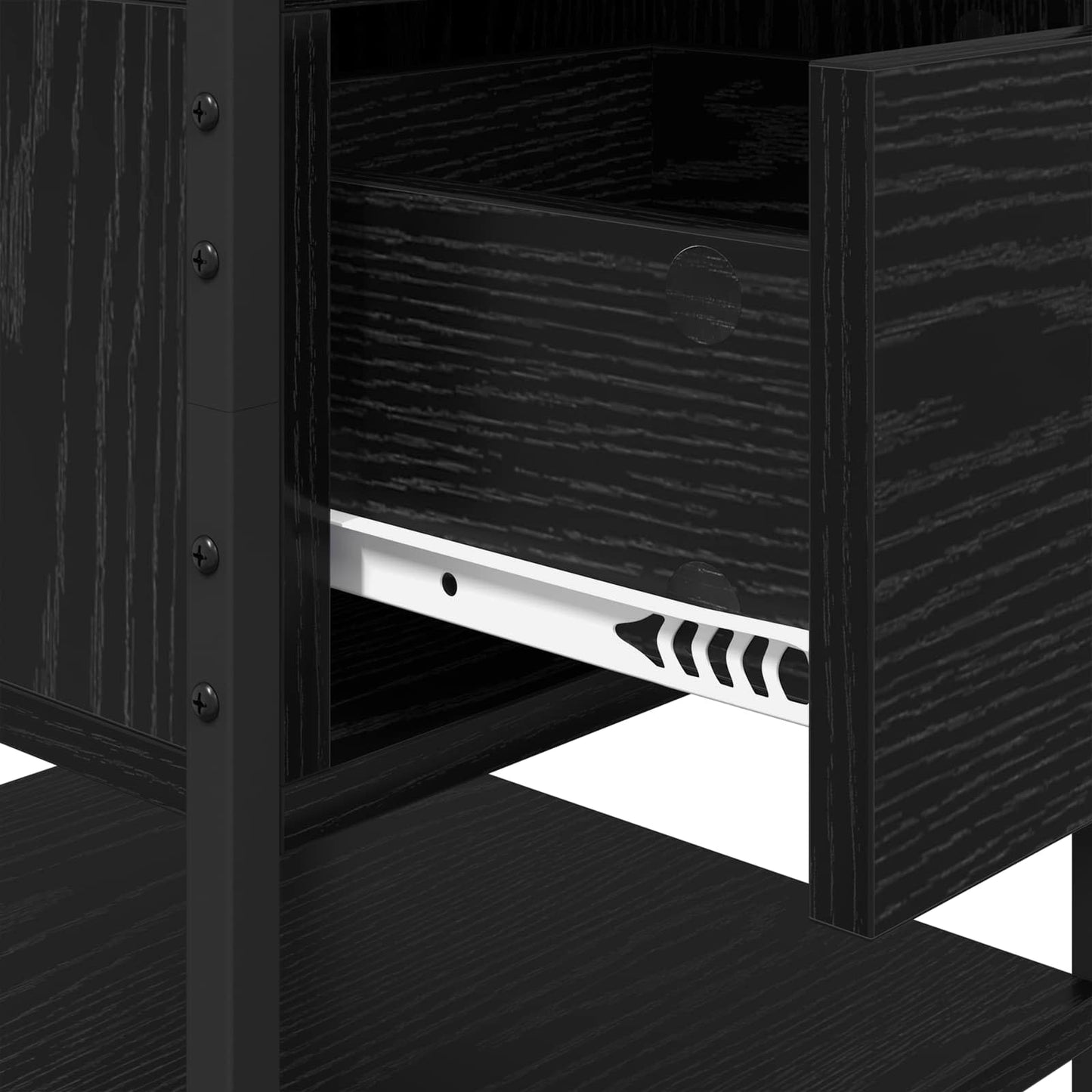 vidaXL Bedside Cabinet 2 pcs Black Oak 40 x 42 x 56 cm Engineered Wood