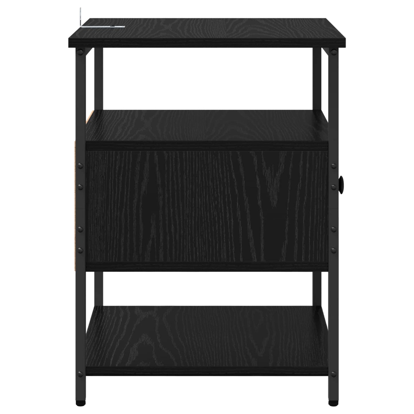 vidaXL Bedside Cabinet 2 pcs Black Oak 40 x 42 x 56 cm Engineered Wood