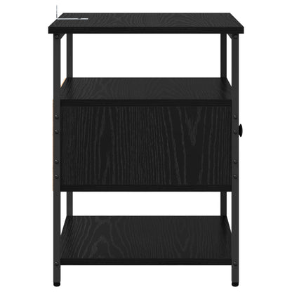 vidaXL Bedside Cabinet 2 pcs Black Oak 40 x 42 x 56 cm Engineered Wood