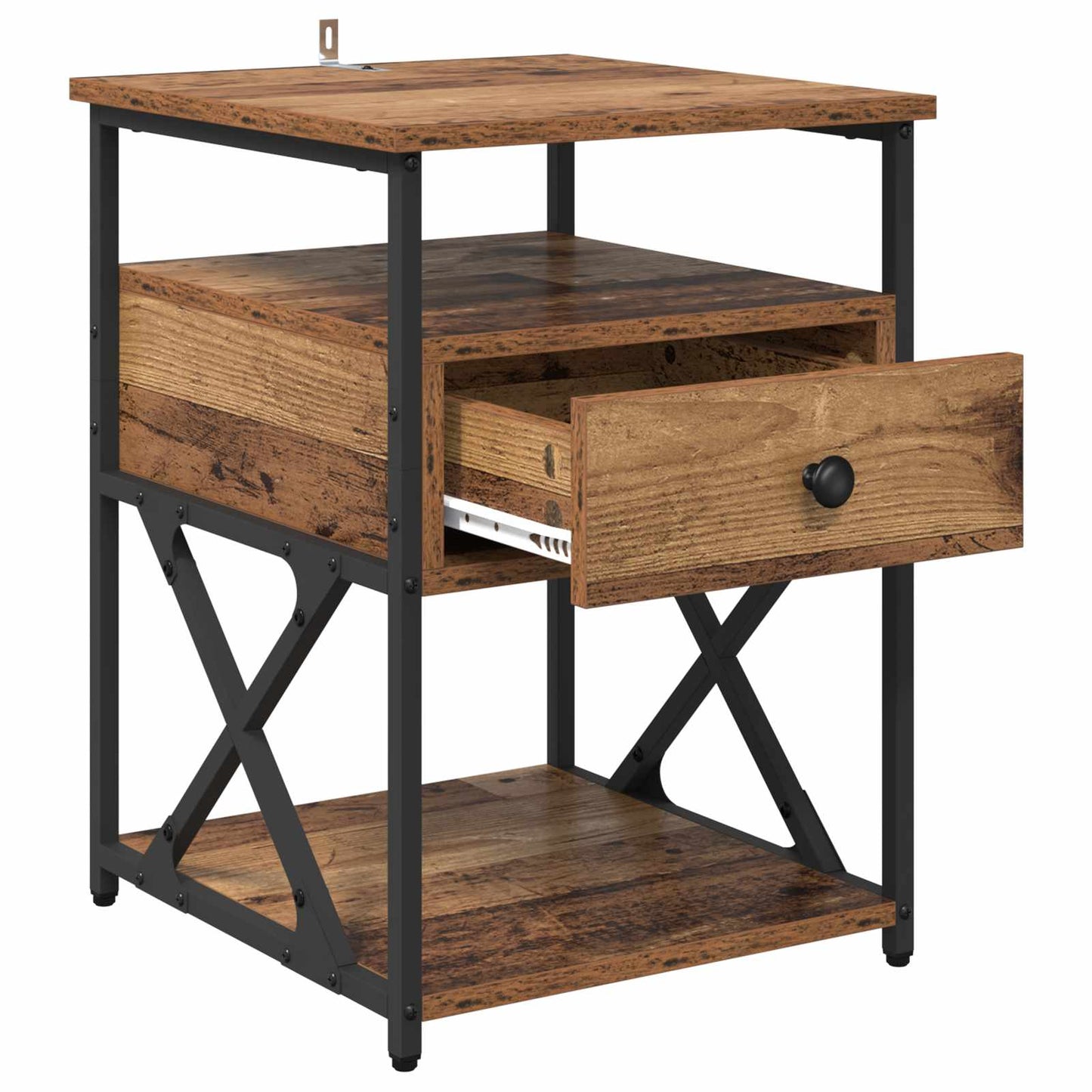vidaXL Bedside Cabinet Old Wood 40 x 42 x 55 cm Engineered Wood