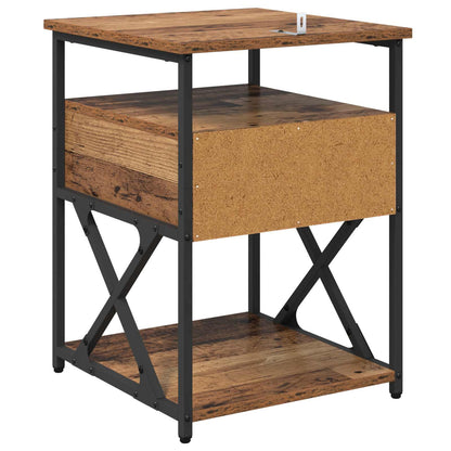 vidaXL Bedside Cabinet Old Wood 40 x 42 x 55 cm Engineered Wood