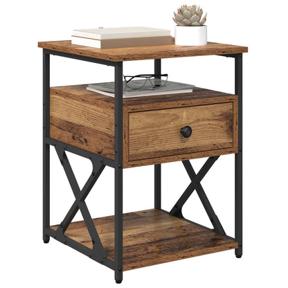 vidaXL Bedside Cabinet Old Wood 40 x 42 x 55 cm Engineered Wood