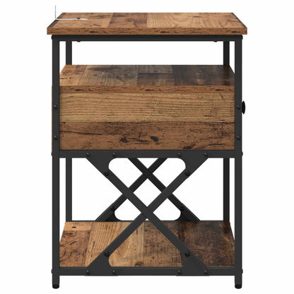 vidaXL Bedside Cabinet Old Wood 40 x 42 x 55 cm Engineered Wood