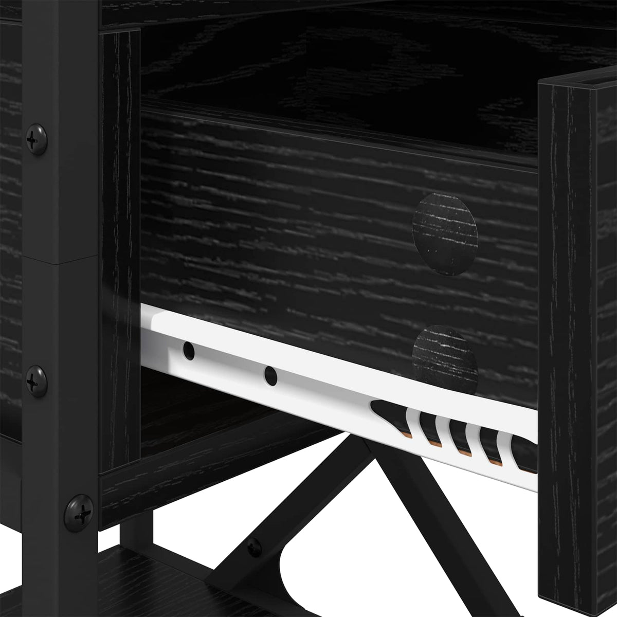 vidaXL Bedside Cabinet Black Oak 40 x 42 x 55 cm Engineered Wood