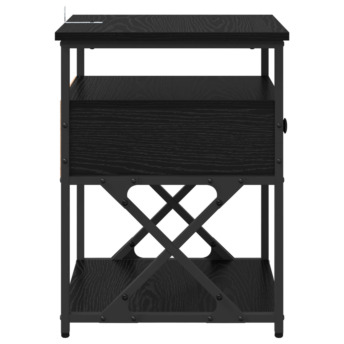 vidaXL Bedside Cabinet Black Oak 40 x 42 x 55 cm Engineered Wood