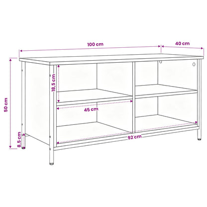 vidaXL TV Cabinet Black Oak 100 x 40 x 50 cm Engineered Wood