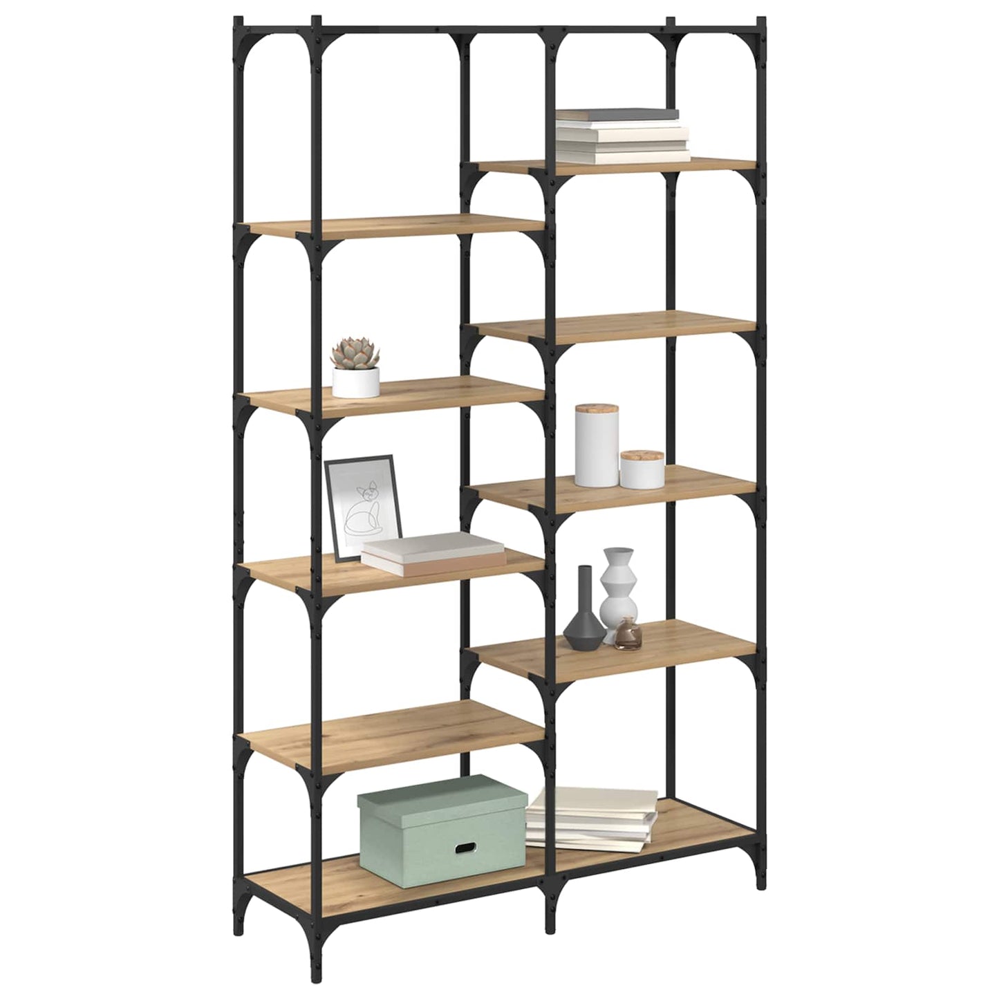 vidaXL Bookshelf 9-Tier 100 x 32 x 170 cm Engineered Wood Artisan oak