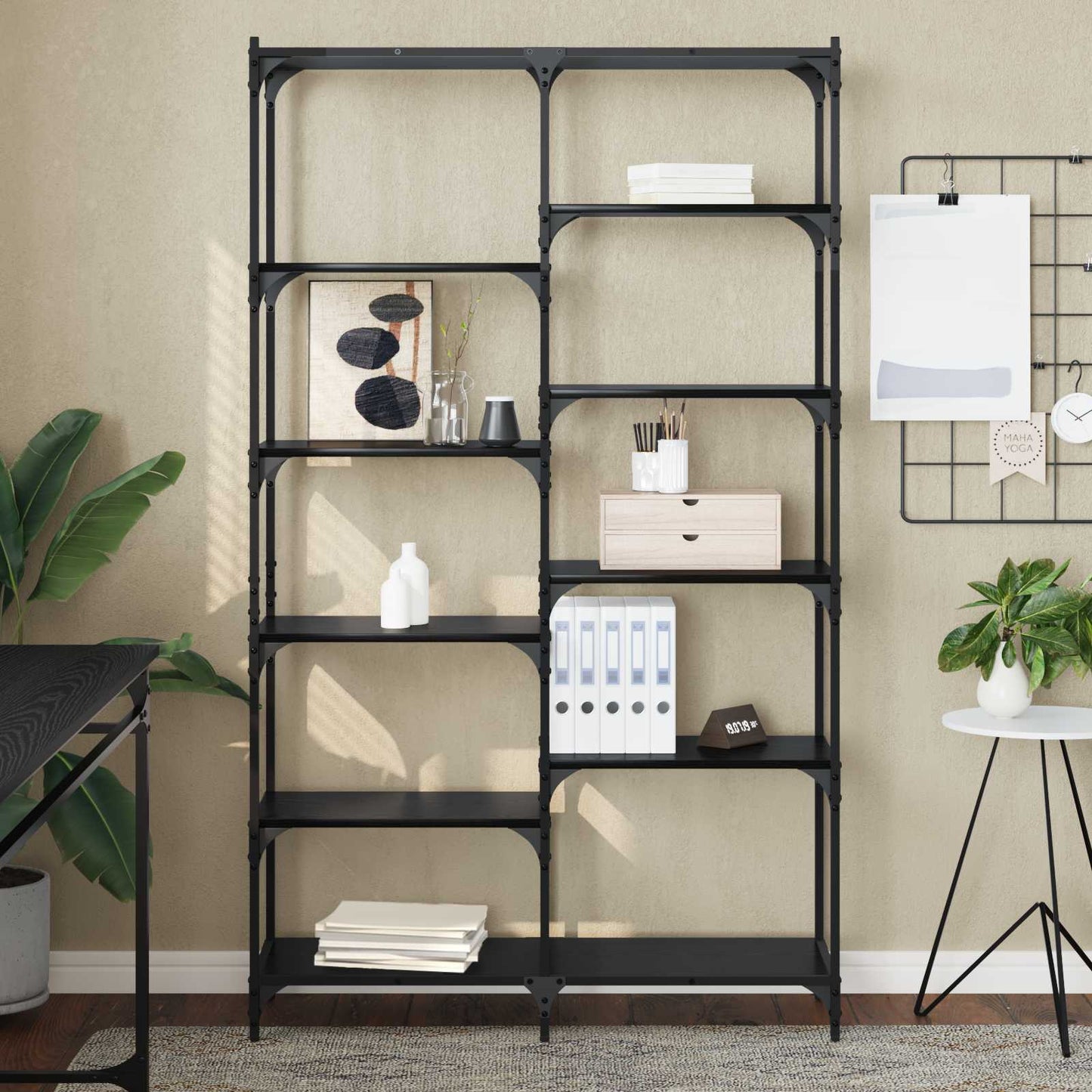 vidaXL Bookshelf 9-Tier 100 x 32 x 170 cm Engineered Wood Black oak