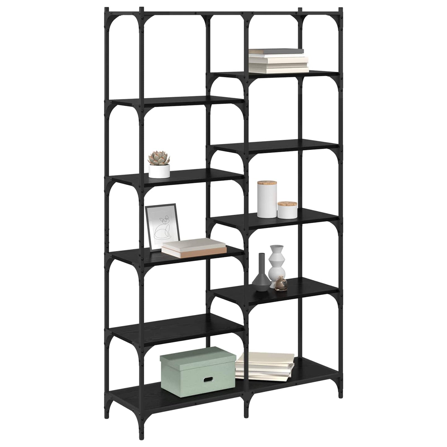 vidaXL Bookshelf 9-Tier 100 x 32 x 170 cm Engineered Wood Black oak