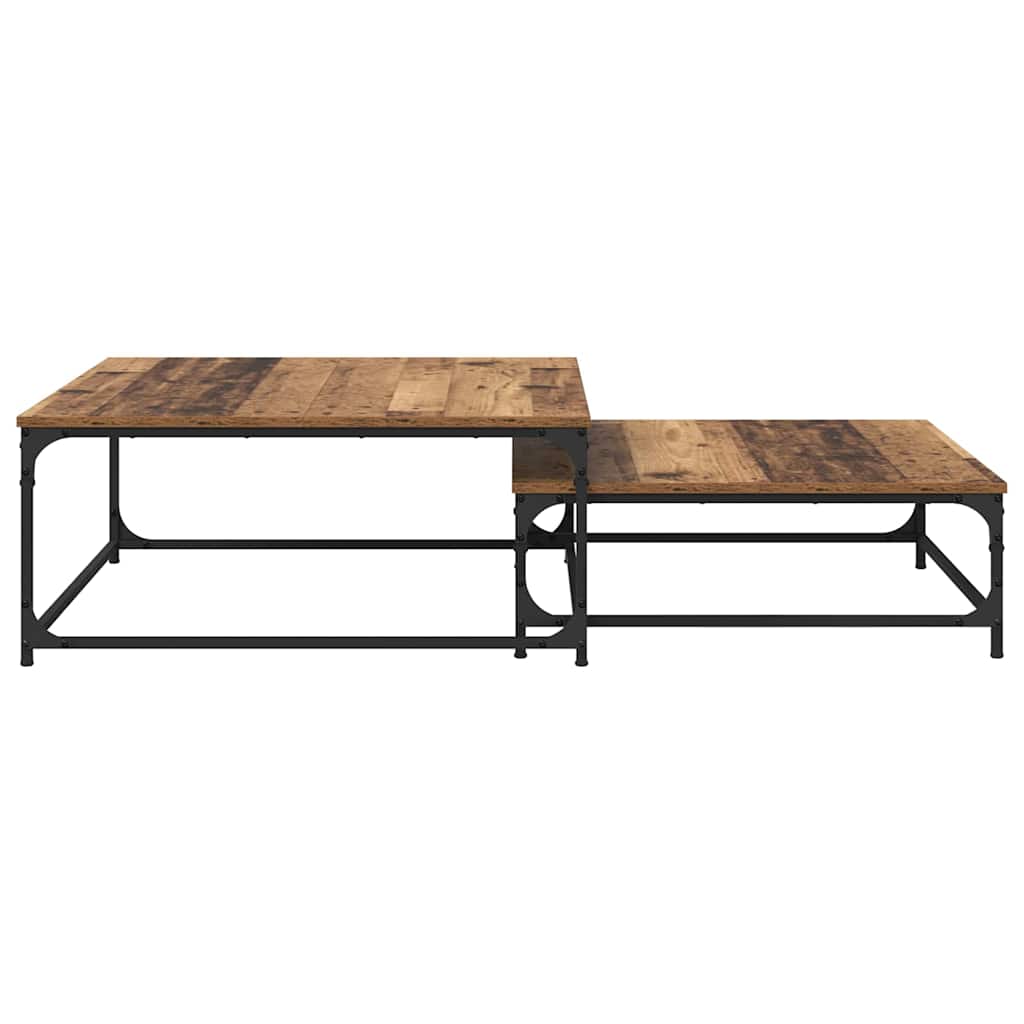 vidaXL Coffee Table 2 pcs Old Wood Engineered Wood