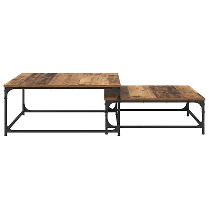 vidaXL Coffee Table 2 pcs Old Wood Engineered Wood