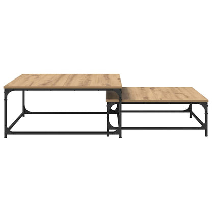 vidaXL Coffee Table 2 pcs Artisan Oak 80 x 80 x 35 cm Engineered Wood