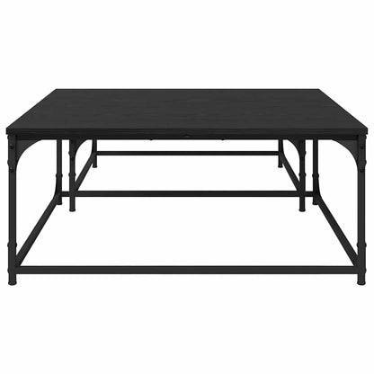 vidaXL Coffee Table 2 pcs Black Oak 80 x 80 x 35 cm Engineered Wood