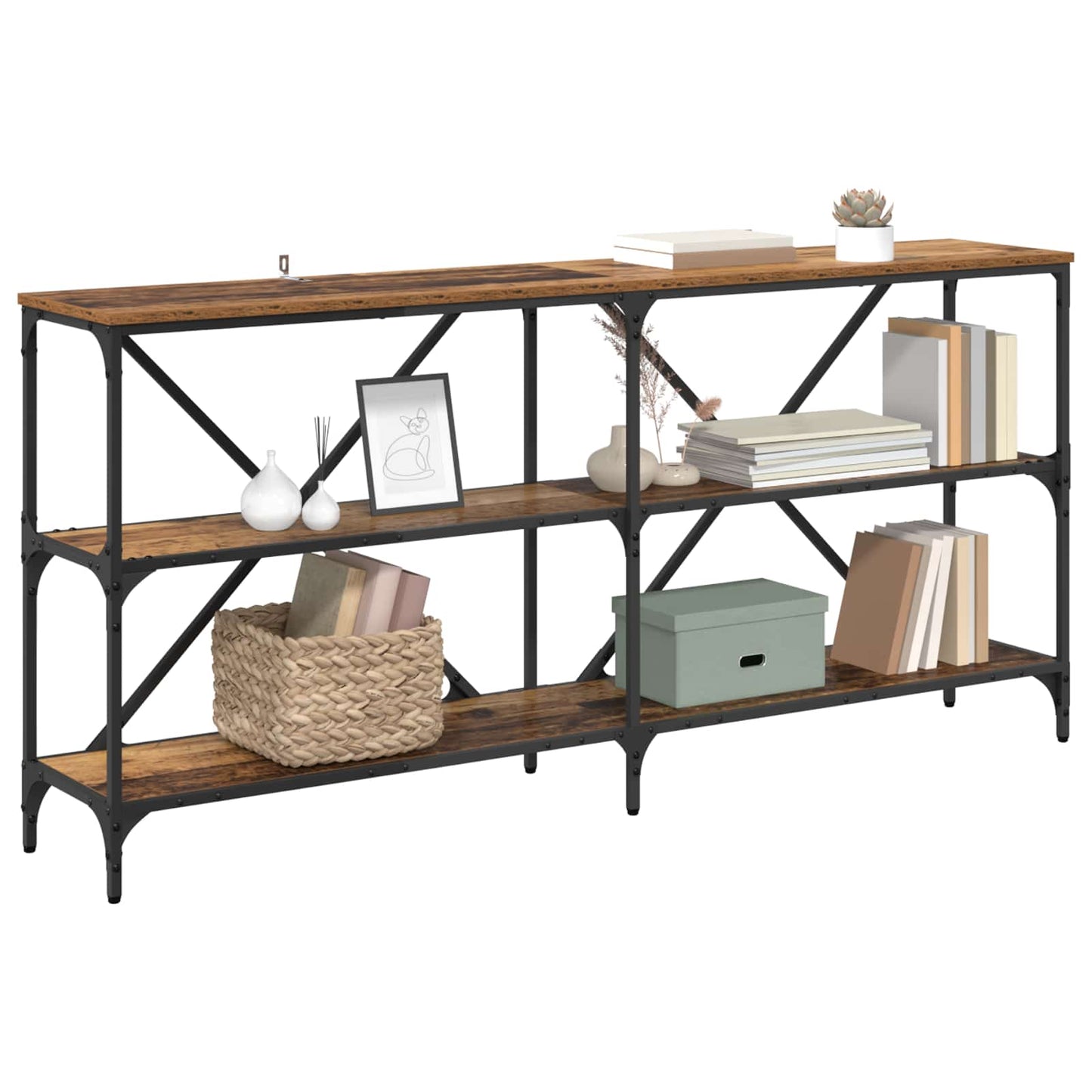 vidaXL Console Table Old Wood 160 x 30 x 75 cm Engineered Wood