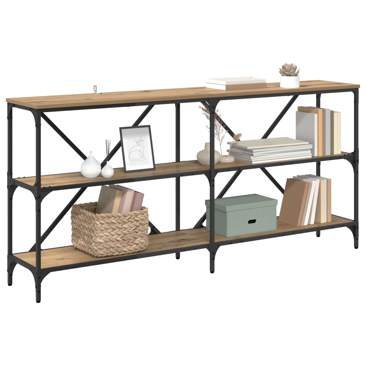 vidaXL Console Table Artisan Oak 160 x 30 x 75 cm Engineered Wood