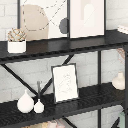 vidaXL Console Table Black Oak 160 x 30 x 75 cm Engineered Wood