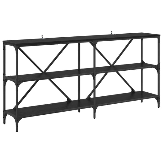 vidaXL Console Table Black Oak 160 x 30 x 75 cm Engineered Wood