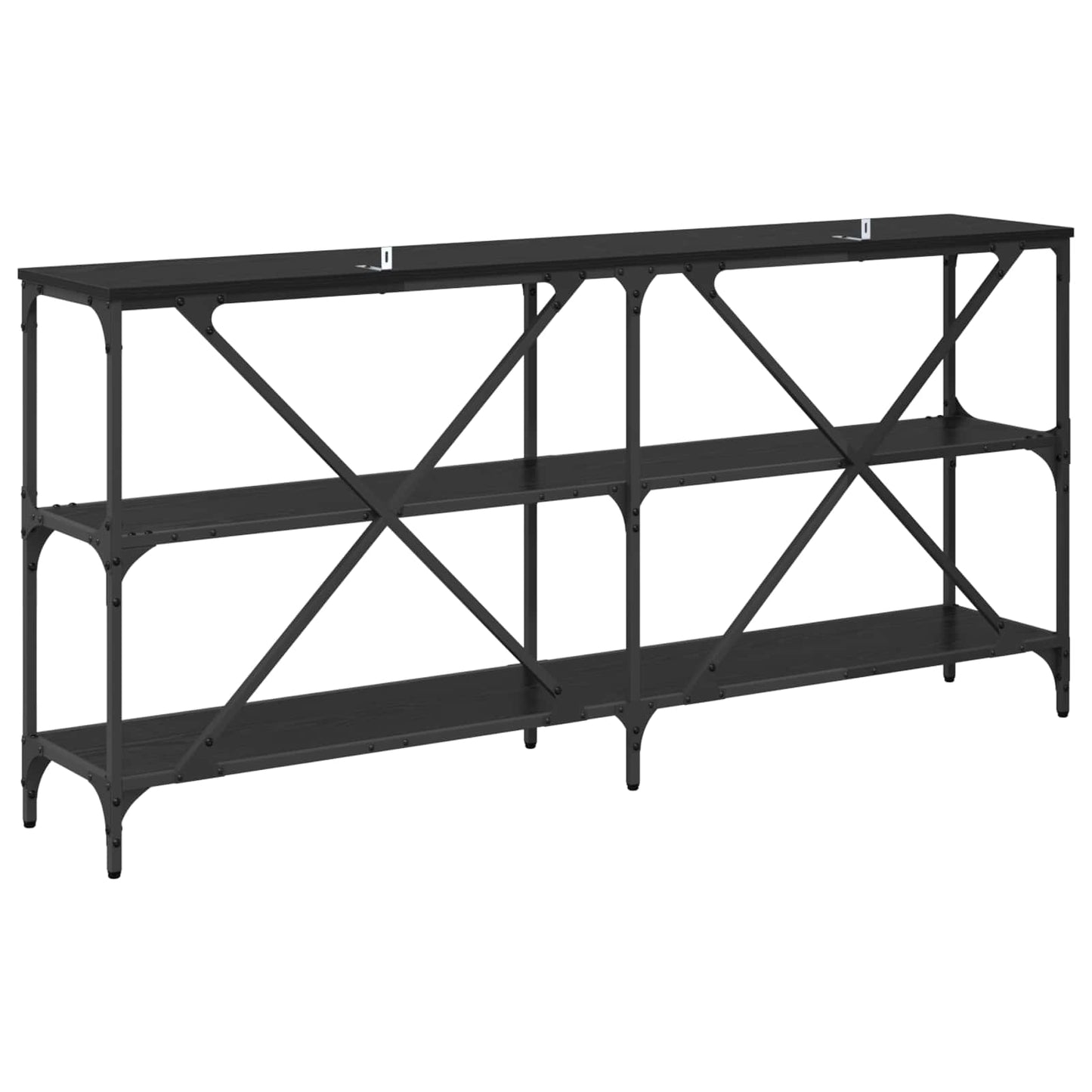 vidaXL Console Table Black Oak 160 x 30 x 75 cm Engineered Wood