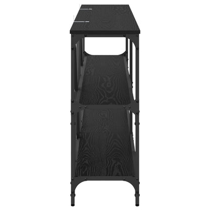 vidaXL Console Table Black Oak 160 x 30 x 75 cm Engineered Wood