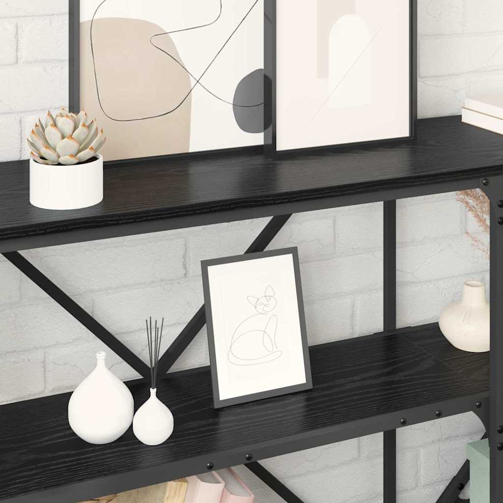 vidaXL Console Table Black Oak 180 x 30 x 75 cm Engineered Wood
