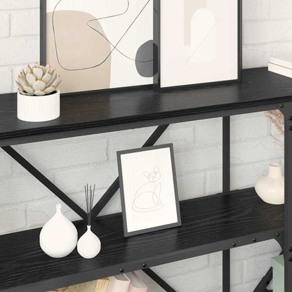 vidaXL Console Table Black Oak 180 x 30 x 75 cm Engineered Wood