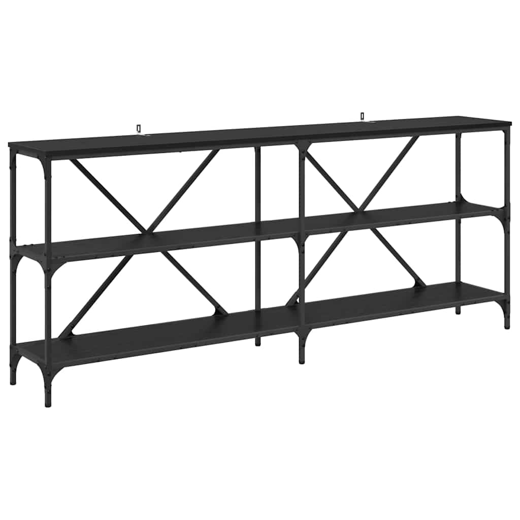 vidaXL Console Table Black Oak 180 x 30 x 75 cm Engineered Wood