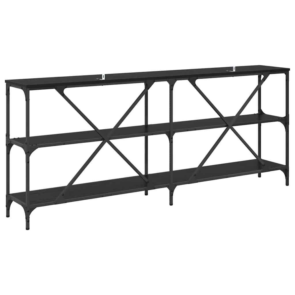 vidaXL Console Table Black Oak 180 x 30 x 75 cm Engineered Wood