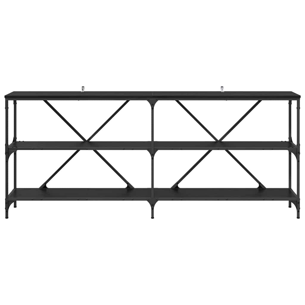 vidaXL Console Table Black Oak 180 x 30 x 75 cm Engineered Wood