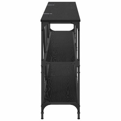vidaXL Console Table Black Oak 180 x 30 x 75 cm Engineered Wood