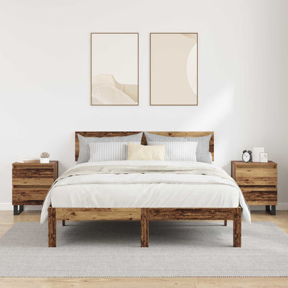 vidaXL Bedside Cabinet 2 pcs Old Wood 40 x 35 x 50 cm Engineered Wood