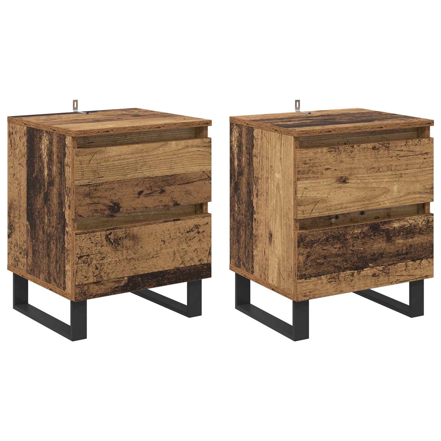 vidaXL Bedside Cabinet 2 pcs Old Wood 40 x 35 x 50 cm Engineered Wood