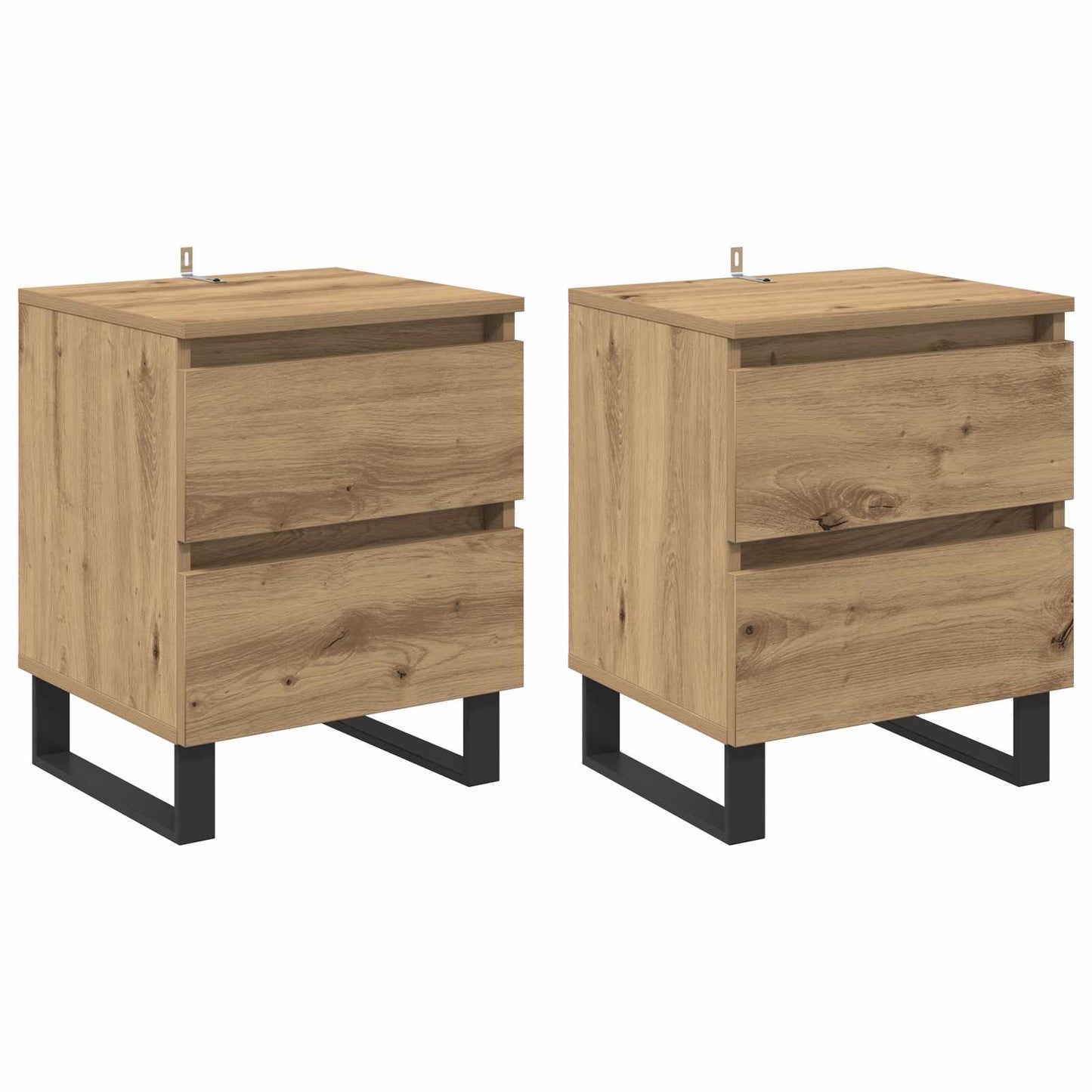 vidaXL Bedside Cabinet 2 pcs Artisan Oak 40 x 35 x 50 cm