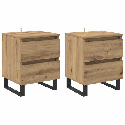 vidaXL Bedside Cabinet 2 pcs Artisan Oak 40 x 35 x 50 cm