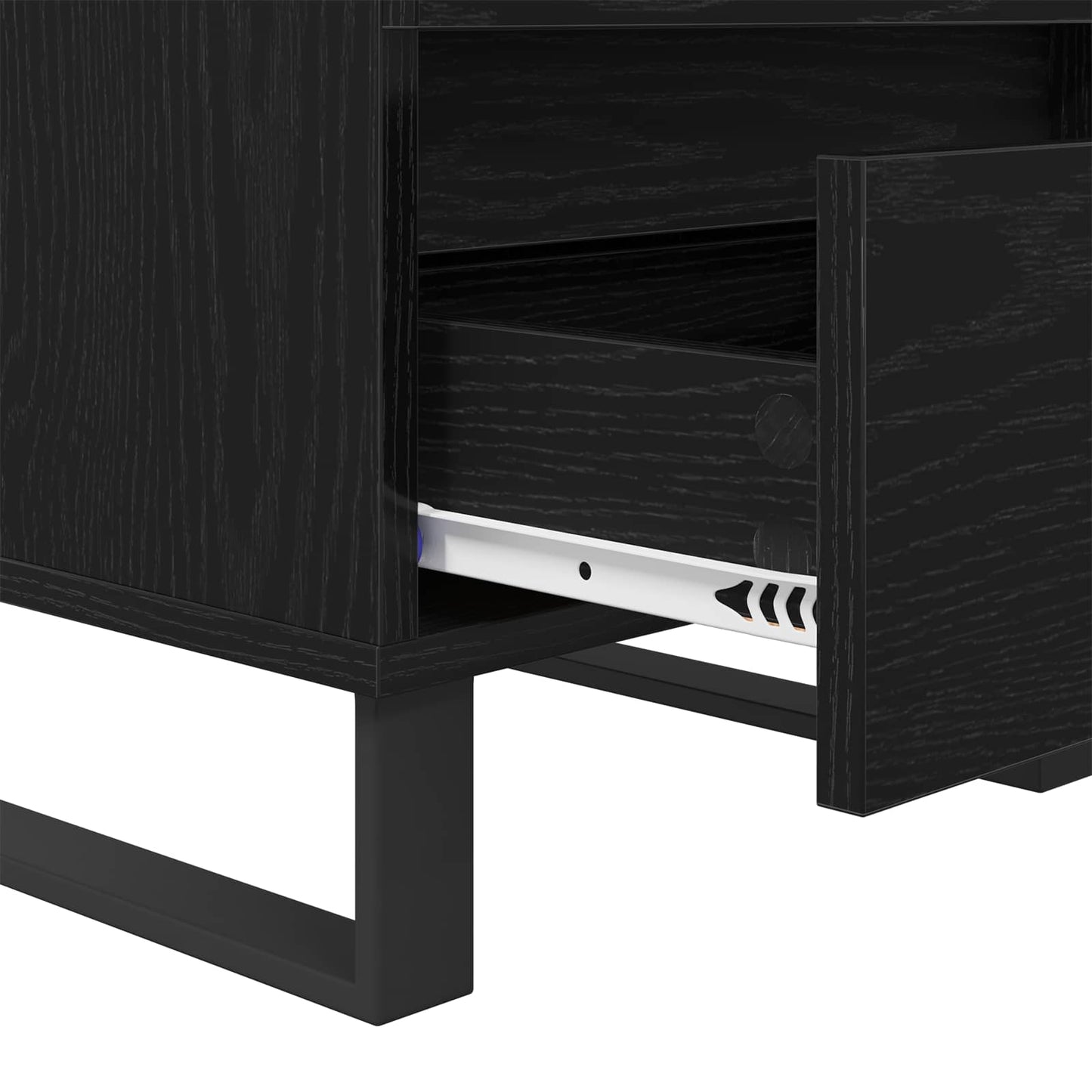 vidaXL Bedside Cabinet Black Oak 40 x 35 x 50 cm Engineered Wood