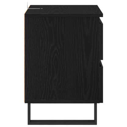 vidaXL Bedside Cabinet Black Oak 40 x 35 x 50 cm Engineered Wood
