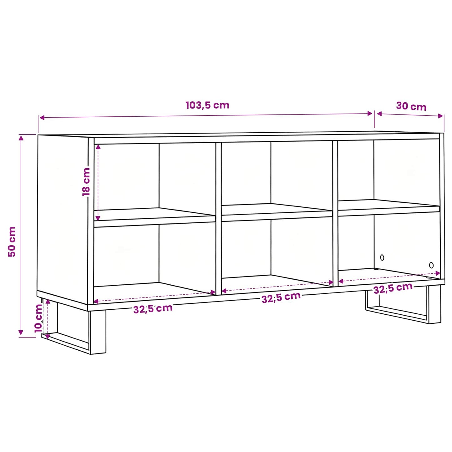 vidaXL TV Cabinet 103.5 x 30 x 50 cm Artisan Oak Engineered Wood