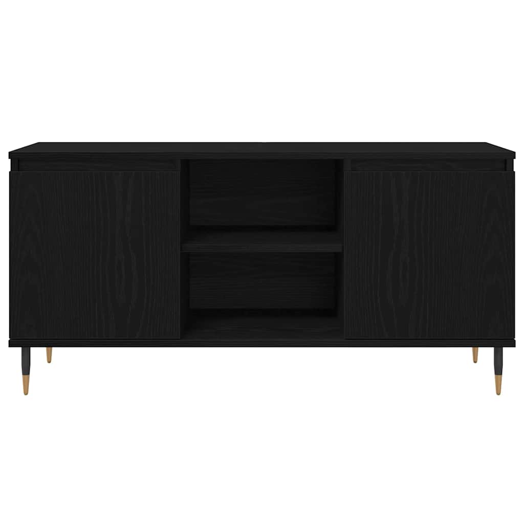vidaXL TV Cabinet Black Oak 104 x 35 x 50 cm Engineered Wood