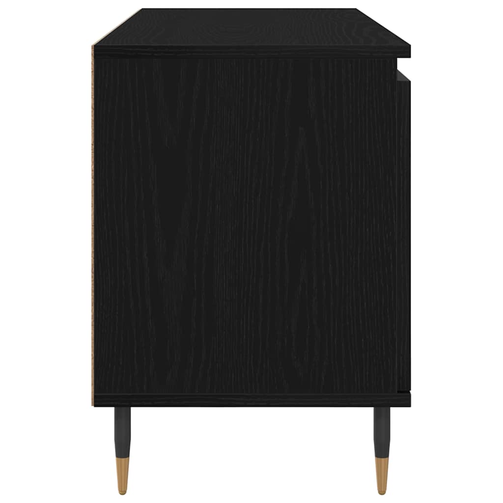 vidaXL TV Cabinet Black Oak 104 x 35 x 50 cm Engineered Wood