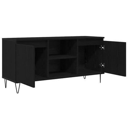 vidaXL TV Cabinet 104 x 35 x 50 cm Black Oak Engineered Wood