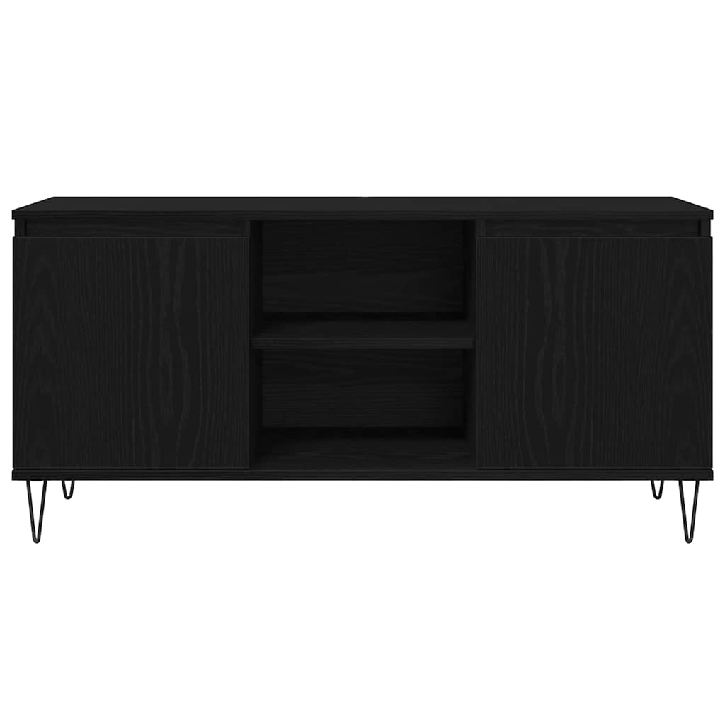 vidaXL TV Cabinet Black Oak 104 x 35 x 50 cm Engineered Wood