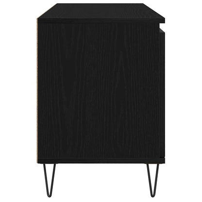 vidaXL TV Cabinet Black Oak 104 x 35 x 50 cm Engineered Wood