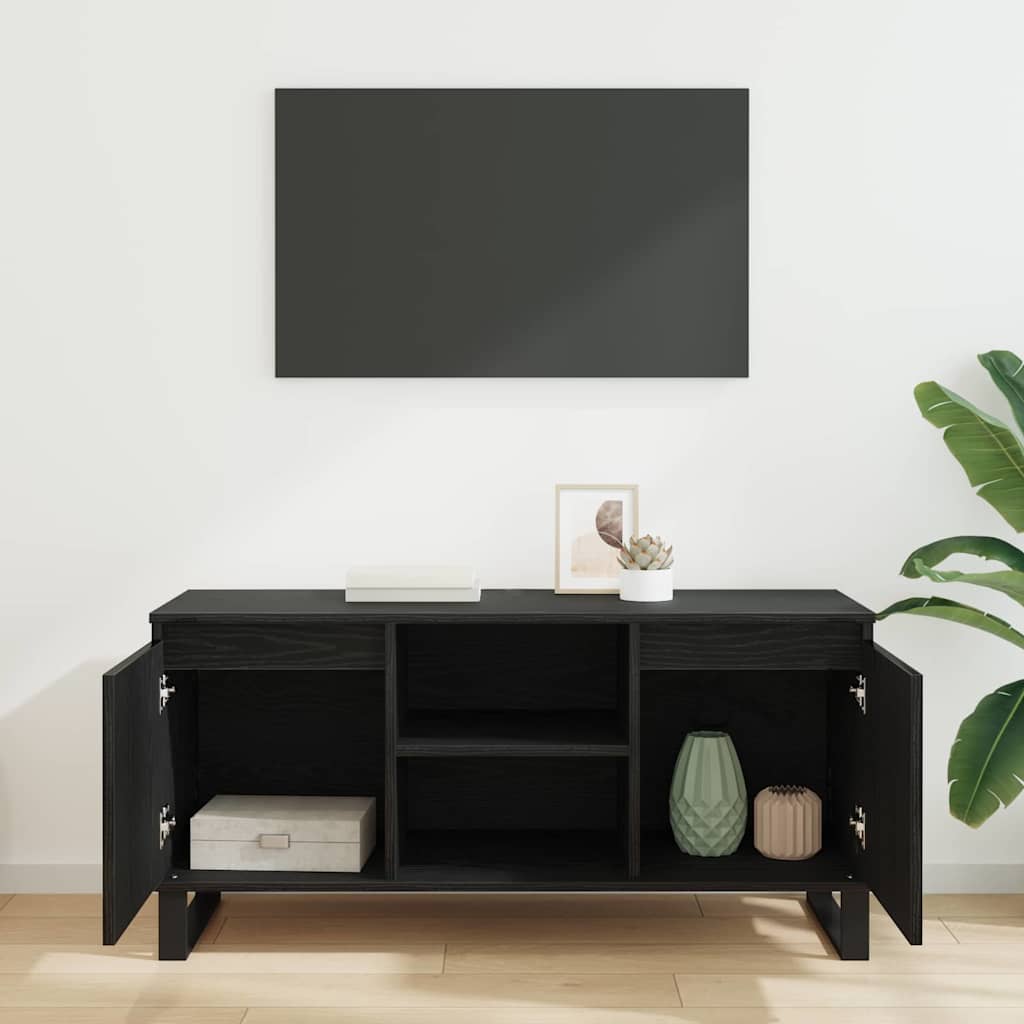 vidaXL TV Cabinet 104 x 35 x 50 cm Black Oak Engineered Wood