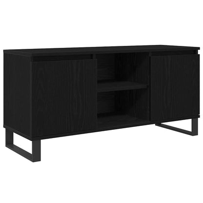 vidaXL TV Cabinet 104 x 35 x 50 cm Black Oak Engineered Wood